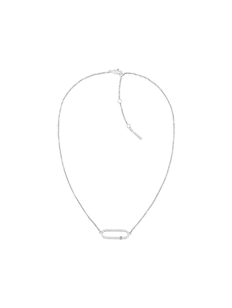 Collier Calvin Klein, collection Contemporary Elongated Oval, bijou acier référence 35000185