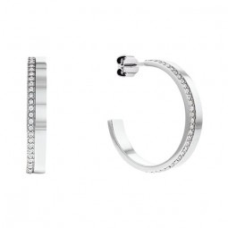 Boucles d'oreilles Calvin Klein, collection Timeless Minimal Linear, bijou acier référence 35000163