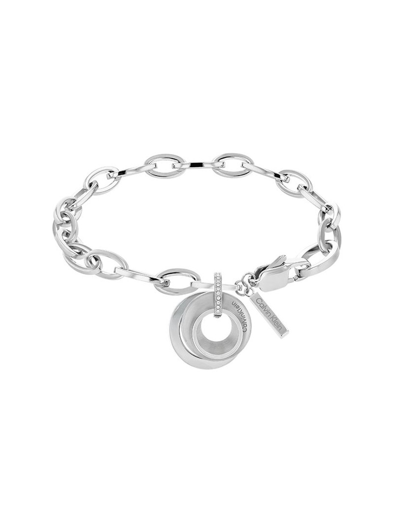 Bracelet Calvin Klein, collection Sculptural Playful Circular Shimmer, bijou acier référence 35000156