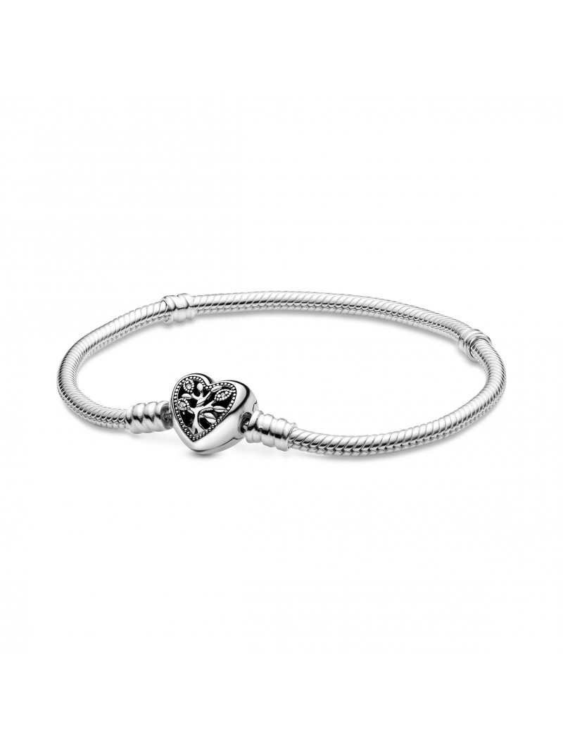 Pandora Bracelet Maille Serpent Fermoir Coeur Arbre de Vie - 598827C01-19