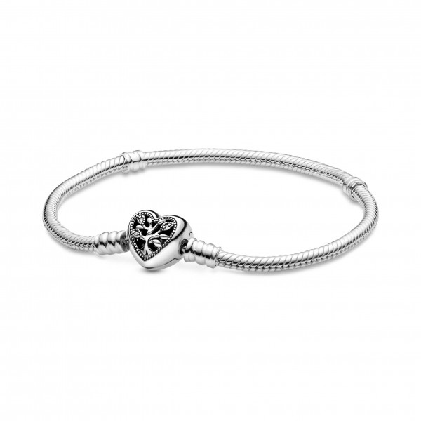 Pandora Bracelet Maille Serpent Fermoir Coeur Arbre de Vie - 598827C01-19