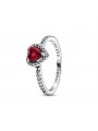 Bague Pandora coeur en argent massif 925/000 avec cristal rouge