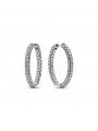 Boucles d'oreilles Pandora Créoles Pandora en argent massif 925/000 avec oxydes
