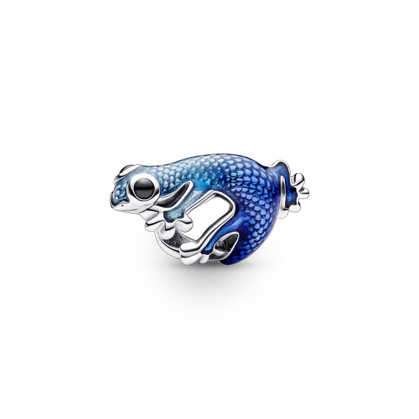Charm Pandora Gecko en argent massif 925/000 avec cristal noir