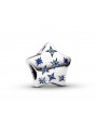 Charm Pandora étoile en argent massif 925/000 avec cristal bleu