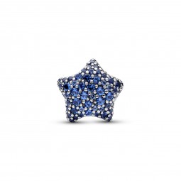 Charm Pandora étoile en argent massif 925/000 avec cristal bleu stellaire